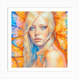 Girl With Wings Art Print