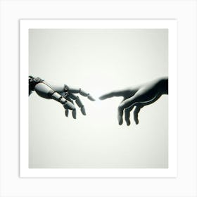 Two Hands Reaching For Each Other Art Print