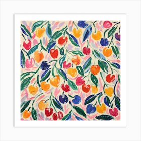 Summer Cherries Painting Matisse Style 9 Art Print