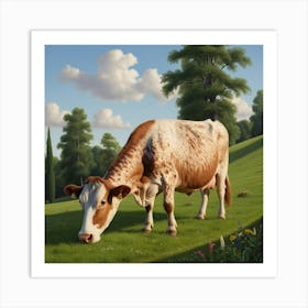 Cow Grazing 1 Art Print