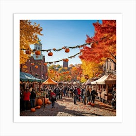 Autumn Market In Boston 1 Art Print