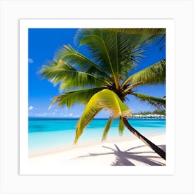 Palm Tree On The Beach Art Print