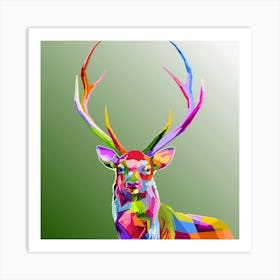 Colorful Deer Art Print