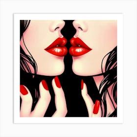 Kissing Lips 1 Art Print