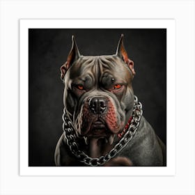 Pitt dog portrait Art Print