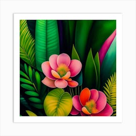 Tropical Flowers 2 Art Print