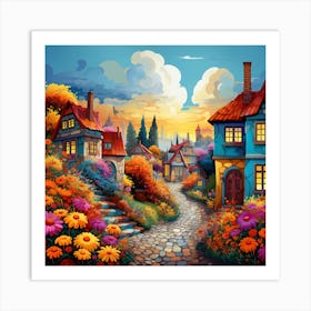 Fairytale Village Art Print