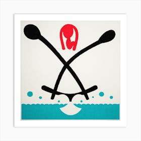 Canoes And Paddles Art Print