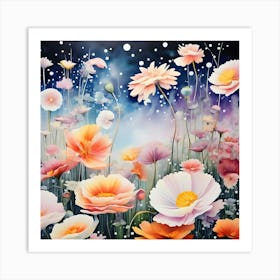 Poppies At Night Art Print