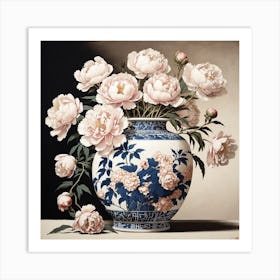 Peonies In A Vase By Julia Art Print