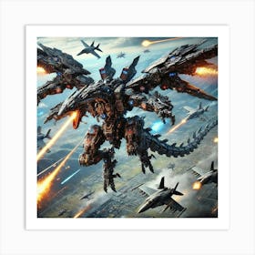 Mecha Draco Aerial Strike Iron Commonwealth Art Print