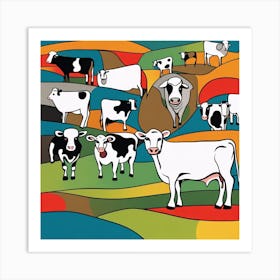 Some Cows Art Print