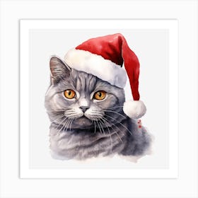 Santa Cat 11 Art Print