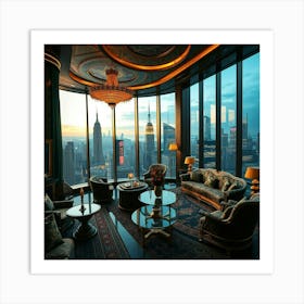 Interior Of A New York Penthouse Art Print