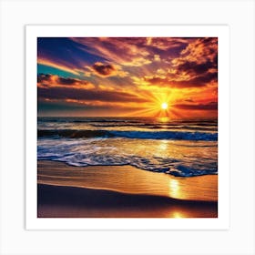 Sunset On The Beach 319 Art Print