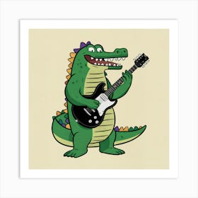 Alligator Playing Guitar 1 Art Print