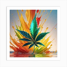 Colorful Marijuana Leaf Art Print