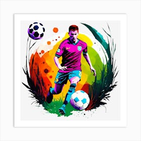 Soccer Player Kicking The Ball 2 Art Print