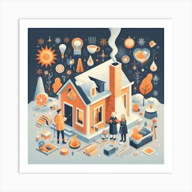 Illustration Of A House 1 Art Print