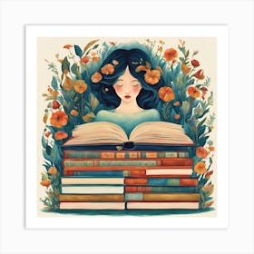 Book Girl Art Print