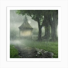 Rainy Day In The Park Art Print