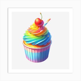 Rainbow Cupcake Art Print