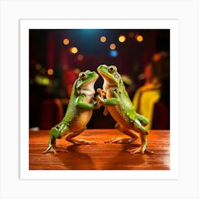 Two Frogs Dancing Art Print