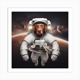 Dog In Space 2 Art Print