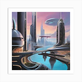 Futuristic City 6 Art Print