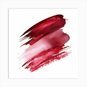 Red Lipstick Brush Stroke Art Print