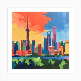 Abstract Travel Collection Shanghai China 1 Art Print
