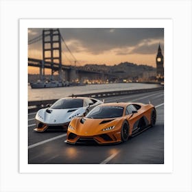 Two Lamborghinis Art Print