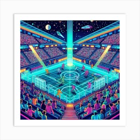 8-bit futuristic sports stadium 3 Art Print