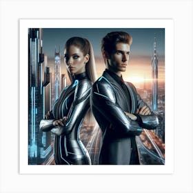 Futuristic Couple 44 Art Print