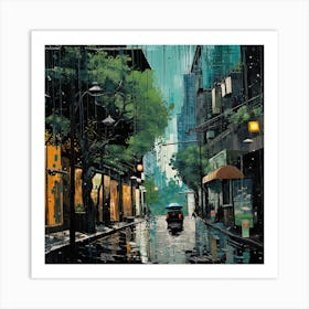 Rainy Street Art Print