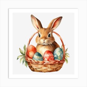Easter Bunny In Basket 7 Art Print
