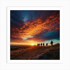 stunning sunset over the Anzac battlefield Art Print