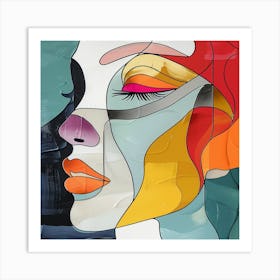 Abstract Woman'S Face  - colorful cubism, cubism, cubist art,    abstract art, abstract painting  city wall art, colorful wall art, home decor, minimal art, modern wall art, wall art, wall decoration, wall print colourful wall art, decor wall art, digital art, digital art download, interior wall art, downloadable art, eclectic wall, fantasy wall art, home decoration, home decor wall, printable art, printable wall art, wall art prints, artistic expression, contemporary, modern art print, Art Print