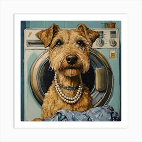 Laundry Airedale 11 Art Print