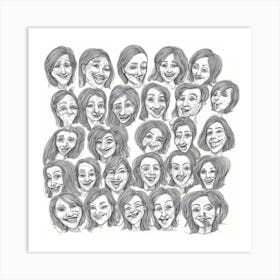 Many Faces 1 Art Print