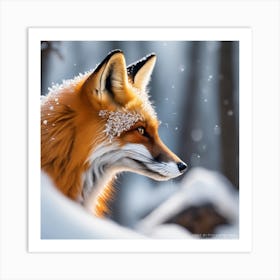 Red Fox In The Snow 6 Art Print