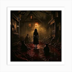 Vintage Horror Scenes Depicted Across A Chaotic Spectrum Chiaroscuro Lighting Dominates With Eerie (1) Art Print