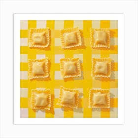 Ravioli Yellow Checkerboard 4 Art Print