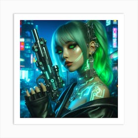 Cyber Girl Art Print