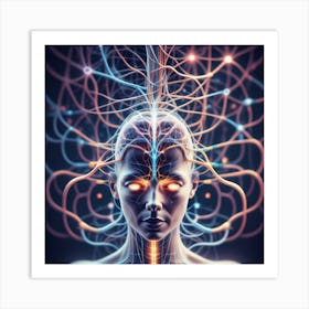 Female Brain And Nervous System 1 Art Print