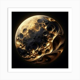 Fractal Moon Art Print