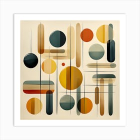 Mid Century Modern Geometric Abstract Composition Art Print