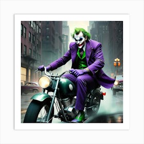 Joker On A Motorcycle 24 Art Print