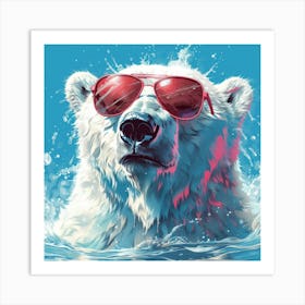 Polar Bear In Sunglasses 10 Art Print
