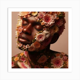 Flowers On A Man Art Print